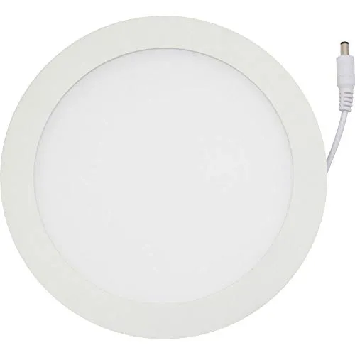 LED Deckeneinbauleuchte - 15W - warmweiss (~3000K); Runde Einbauleuchte flach, weiss