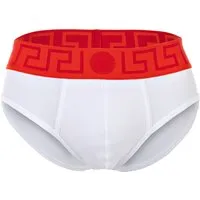 VERSACE Brief - TOPEKA, Stretch Baumwolle - Hochwertiger Herren Slip von VERSACE. Bequem und stilvoll mit Greca-Muster und Medusa-Motiv am elastischen Bund. Ideal für den anspruchsvollen Träger.