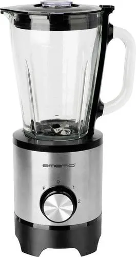 EMERIO BL-130988 Standmixer 500W Edelstahl, Schwarz - Standmixer mit 1,5 l Fassungsvermögen, 2 Geschwindigkeitsstufen und Pulse-Funktion für perfekte Mixergebnisse.