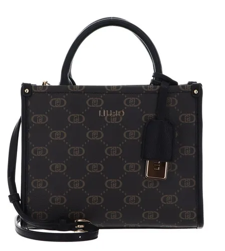 Ridhi S Tote - Shopper 25 cm (nero) - Elegante Handtasche mit modernem Allover-Monogramm-Print, ideal für Büro und Freizeit. Robuste Doppelgriffe und abnehmbarer Schultergurt sorgen für Flexibilität und Komfort.