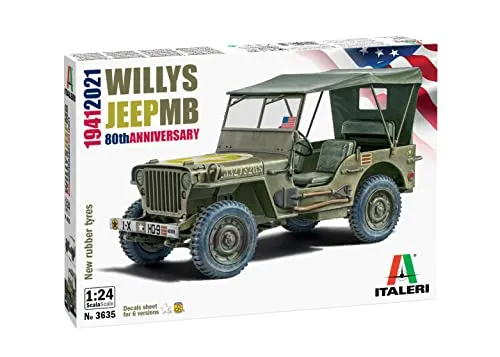 ITALERI Jeep Willys MB 80. Jahrestag 1941-2021 - Modellbausatz für Jeep Willys MB, ideal für Modellbau-Enthusiasten ab 14 Jahren, detailgetreu und perfekt zum Lackieren.