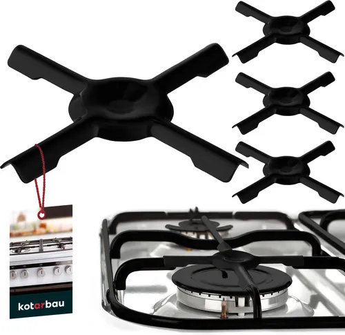 KOTARBAU® 4er Set Gasherdkreuz emailliert 130x130 mm Blech Gasherdaufsatz Topfträger für Gaskochfelder Gasherd Aufsatz Campingkocher Aufsatz Zubehör Gaskocher