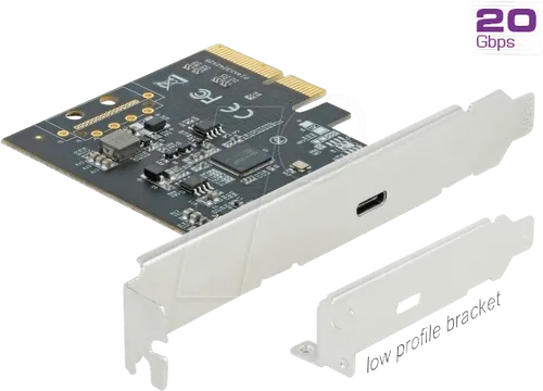 DELOCK 89036 - PCIe x4 USB 3.2 Type-C Erweiterungskarte - USB-Controller zur Erweiterung des PCs um einen externen USB 3.2 Port mit superschnellen 20 Gbps Datentransferrate für optimale Leistung.