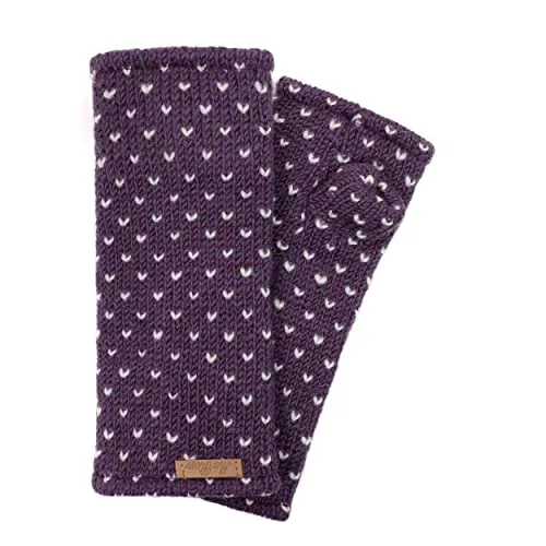 McRon Damen Gestrickte Pulswärmer Ines Brombeere 15698