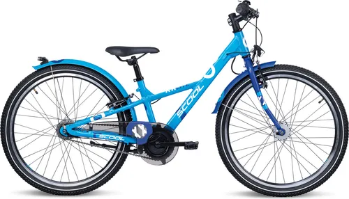 S'COOL XXlite 24 Zoll 7-Gang Nexus - Kinderfahrrad in Blau - Leichtes 24 Zoll Jugendfahrrad mit 7 Gängen, entwickelt für Komfort und Sicherheit. Ideal für junge Fahrer, die das Radfahren genießen möchten.
