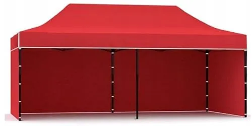 BDW - Pavillon - Partyzelt - Garten, Terrasse, Messe - Wasserdicht, Stabil - Faltbar 3x6m - Rot