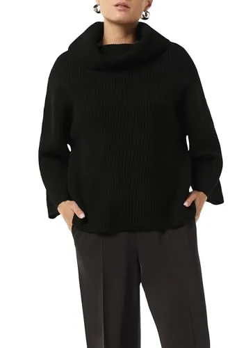 comma Poncho - Relaxed Fit Rollkragen Poncho mit kurzem Ärmel, stylisches Strickmuster für modische Looks