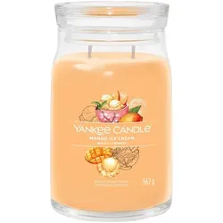 Mango Ice Cream Signature Large Jar 567g 2-Docht - Duftkerze in Mango-Eiscreme-Optik, sorgt für eine erfrischende Atmosphäre und langanhaltenden Genuss, ideal für entspannte Sommerabende.