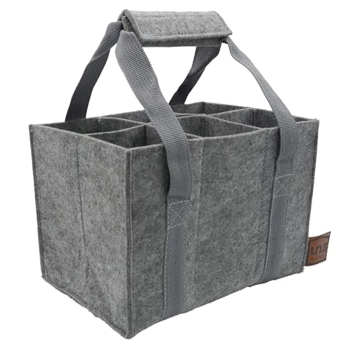 UNUS Flaschenträger 6 Flaschen, Flaschenhalter Flaschentasche Filz Bottle Bag Männerhandtasche Flaschen Tasche Filztasche Biertasche Tasche