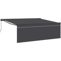 vidaXL Einziehbare Markise Anthrazit 400 × 300 cm - Außenanbau mit elegantem Design, UV-beständig und wasserfest für optimalen Sonnenschutz auf Balkonen und Terrassen – ideal für entspannte Stunden im Freien.