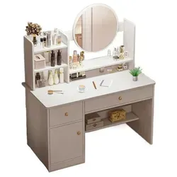 Schminktisch Mit Spiegel Und Schubladen, Weiß, Glamouröses Make-up, Skandinavisch, 100 Cm