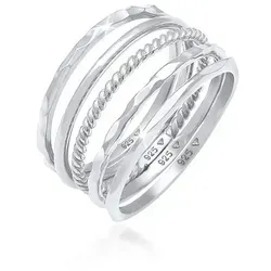 Elli Ring Damen Set Stacking Minimal Trend Blogger Basic - Ringe für Damen aus hochwertigem 925 Sterling Silber, handgefertigt und anlaufgeschützt – das perfekte Schmuckstück für trendbewusste Frauen!