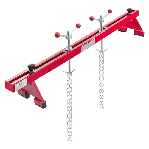 Arebos Motorbrücke 500kg - Robuste Motorhalterung für effizientes Arbeiten - Motorheber aus lackiertem Stahl mit einer Traglast von bis zu 500 kg. Ideal für Montage und Demontage von Motoren, bietet Sicherheit und Flexibilität durch verstellbare Spindeln und drehbare Standfüße.