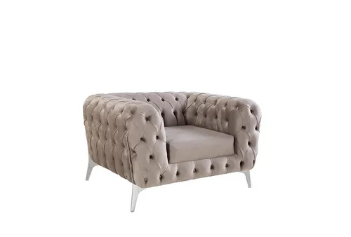 Stilvoller Beiger Sessel für modernes Wohnen - Produktart: Sessel, mit bequemer Polsterung und elegantem Design. Ideal für Wohnzimmer und Jugendzimmer. Maße: 120 x 95 x 77 cm, mit stabiler silberner Rahmenfarbe. Genießen Sie Komfort und Stil in einem!