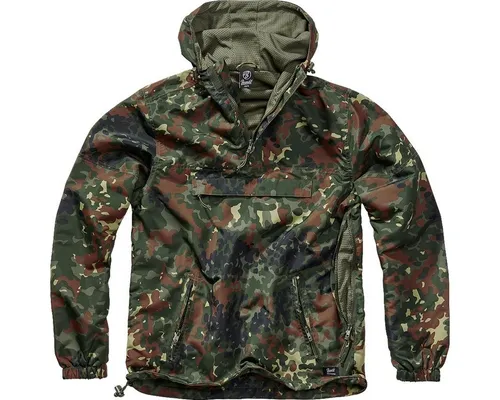 Brandit Summer Windbreaker in flecktarn, Größe S - Wind- und wasserabweisende Jacke mit Mesh Innenfutter und praktischen Reißverschlusstaschen. Ideal für Outdoor-Aktivitäten und vielseitigen Einsatz.