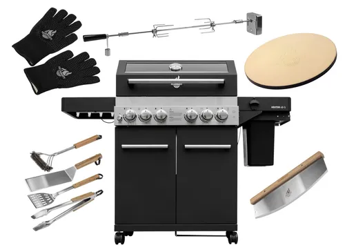 FEUERGOTT Gas-Grillstation Hektor 4B-S Pizza Set