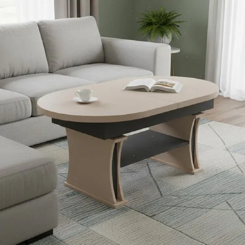 Design Couchtisch DA-130 oval ausziehbar höhenverstellbar