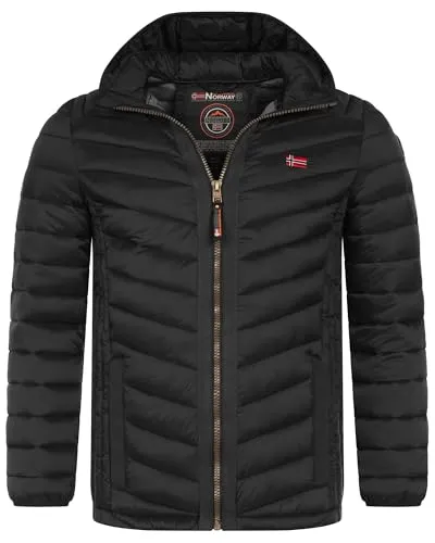 Geographical Norway Herren Steppjacke XXL – Schwarz - Leichte, wärmende Steppjacke für den Herbst-Winter-Übergang. Wind- und wasserabweisend, mit praktischem Design und stilvollem Logo. Ideal für kalte Tage.