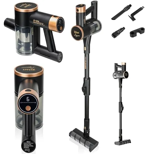 Akku Staubsauger 3in1: Kabelloser Handsauger für Tierhaare - Handstaubsauger mit HEPA-Filter und LED-Display, bietet bis zu 40 Minuten kabellose Freiheit und ist ideal für Allergiker und Haustierbesitzer.