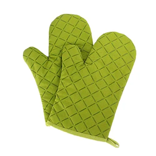 Premium Anti-Rutsch Ofenhandschuhe 1 Paar bis zu 240 °C, Silikon Extrem Hitzebeständige Grillhandschuhe Handschuhe Backofen Handschuhe, zum Kochen, Backen, Barbecue Isolation (Grün)