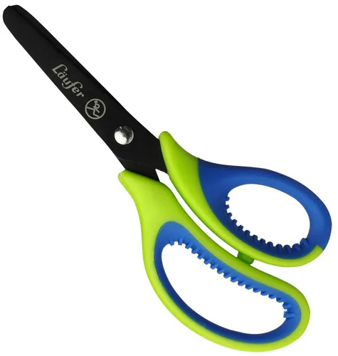 Läufer Ergonomische Bastelschere Länge: 130 mm grün/blau von Läufer