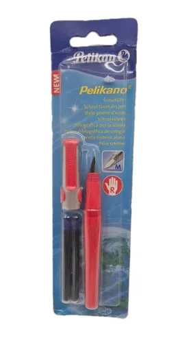 Pelikan Pelikano P480 Füller Rot Feder M Mittel Rechtshänder Schulfüller NEU