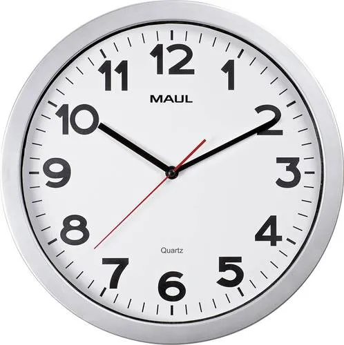 MAULstep Wanduhr 35 9053695 silber - Elegante Wanduhr in Silber, ideal für modernes Wohndesign und stets präzise Zeitmessung.