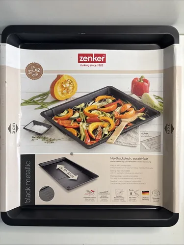 Zenker Backblech mit hohem Rand ausziehbar Black Metallic, 37,5-52cm 6540