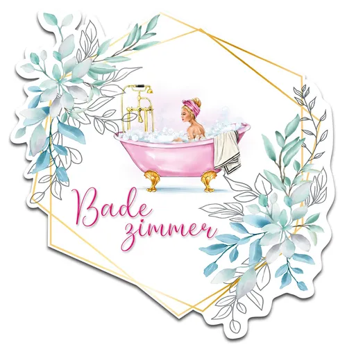 Deko Aufkleber Badezimmer Folie selbstklebend WC Tür Gästebad Badezimmer Y066-2