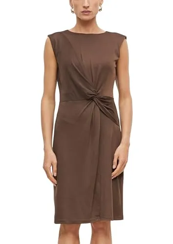 s.Oliver Damen Kleid – Wickel-Optik mit Ziernaht und Knoten - Ärmelloses Jersey-Kleid für Damen mit bequemer Regular Fit Passform. Die moderne Wickel-Optik und stilvolle Details machen es vielseitig für Casual und festliche Anlässe.
