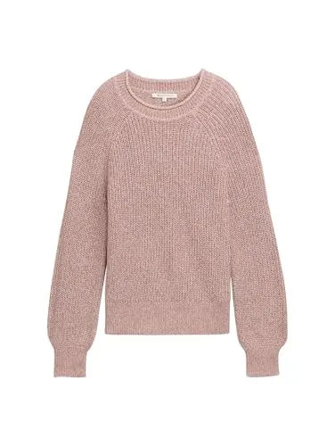 TOM TAILOR Denim Strickpullover, Antique Rose Melange - Trendiger Strickpullover in Gr. M (38) mit elastischer Strick-Qualität für Bewegungsfreiheit und Wärme, perfekt für den Alltag.