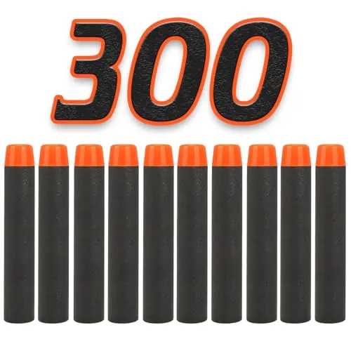 König Design Nerf Pfeile - 300 Stück Nerf Darts Nerf Munition Pfeile Dart Bullets Refill Darts Foam Pfeile für N-Strike Elite Blasters Series Hasbro Fortnite