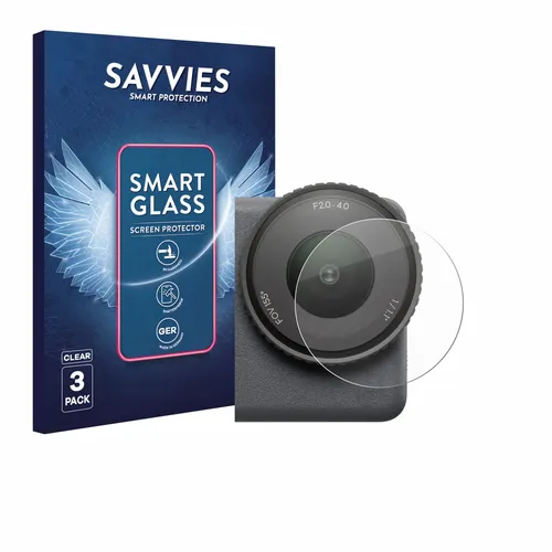 3x Savvies Schutzglas für DJI Osmo Action 6 (Linse) Panzer Folie Glas klar