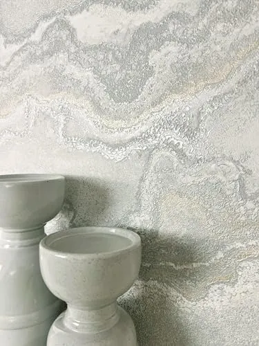 NEWROOM Vliestapete Silber Marmor in silber von Newroom