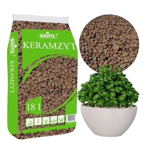 BIOVITA Blähton, Tongranulat zur Drainage 8-16 mm – Blähton Granulat für Zimmerpflanzen 18L