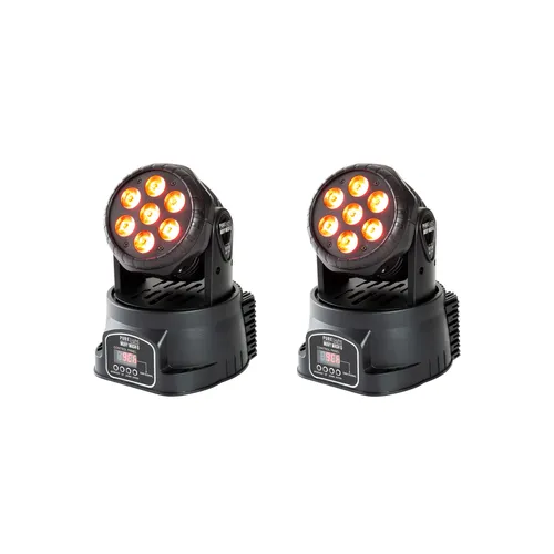 PURElight MUVY WashQ Duo - Set - Licht-Effekte mit 7x10W RGBW LEDs, 540° PAN und 270° TILT für beeindruckende Farbspiele. Ideal für Veranstaltungen und Partys, bietet es vielseitige Steuerungsmöglichkeiten.