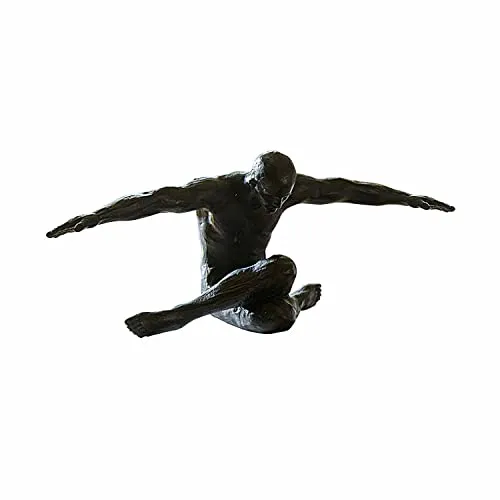 Loberon Figur Smitty, individuelle Optik mit meditativer Note, detailreiches Design, Zeitlose Statue, Wohn-Accessoire, Dekoration, Dekofigur, Polyresin, schwarz