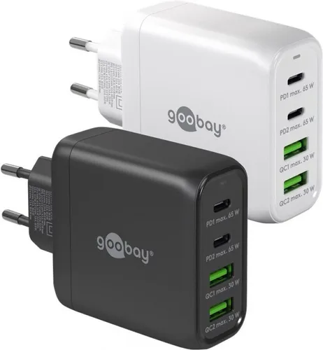 USB-C™PD GaN Multiport-Schnellladegerät(68 W)2x USB-C,2x USB-Anschlüsse, schwarz