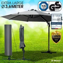 Alu Ampelschirm 360cm grau