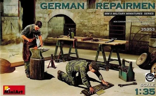 Mini Art 35353 - 1:35 Figur Deutscher Mechaniker mit Zubehör, originalgetreu und ideal für Modellbau-Enthusiasten