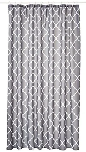 Bisk Duschvorhang Orient mit Ringen, 180 x 200 cm, grau