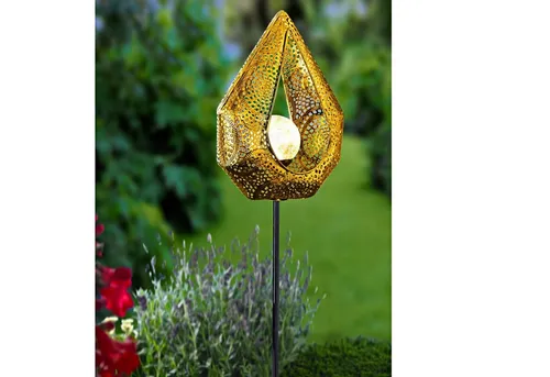 BURI Kugelleuchte Solar Metall-Gartenstecker 78cm LED Glaskugel Gartendekoration