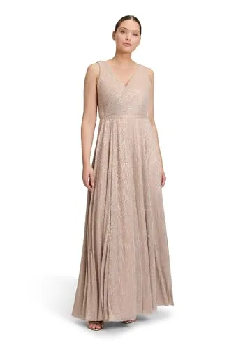 Vera Mont Damen Abendkleid mit Plissee 44, Cream/White in weiß von Vera Mont