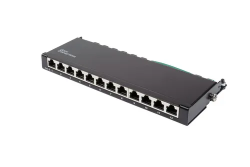 Good-Connections Patchpanel GC-N0115, Cat 6, 12 Ports - Patchpanel mit 12 RJ45 Buchsen, ideal für schnelle Netzwerke bis 1 GBit/s. Robustes Metallgehäuse mit STP für optimale Signalqualität und einfache Installation dank LSA-Leisten.