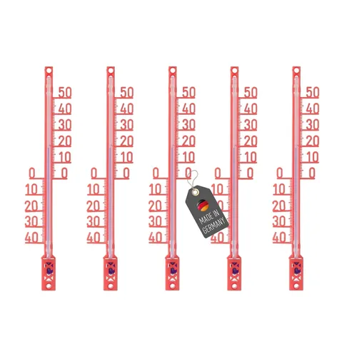 Stück Gartenthermometer Set Rot Analog Außen Garten Innen Thermometer 16cm 5