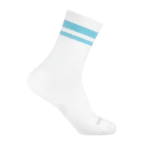 Wrightsock Tennissocke Crew Stride - Anti-Blasen-Socke für Sportler - Sportsocken wadenhoch, mitteldick und ohne Polsterung für optimalen Halt bei seitlichen Bewegungen. Ideal für Tennis, Squash und mehr - für unebenes Gelände und intensives Training.