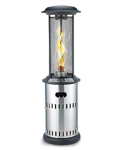 Enders® Terrassenfeuer Gas VULANO 5589 - Gartenöfen mit stufenloser Regulierung und Umkippsicherung, sofort einsatzbereit durch 100 % Vormontage und beeindruckende Feuerlanze aus feuerfestem Spezialglas.