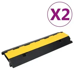 vidaXL Kabelbrücken 2 Stk. 2 Kanäle Gummi 100 cm - Sonstige Elektroinstallationsartikel mit 2-Kanal-Design, ideal zum Schutz von Kabeln und Leitungen. Strapazierfähiges Gummi sorgt für Langlebigkeit und maximale Belastbarkeit bis 10 Tonnen.