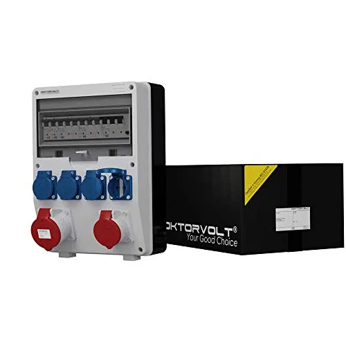 Doktorvolt Baustromverteiler 16A 32A 4x230V - Sonstige Elektroinstallationsartikel mit Mennekes-Steckdosen, FI- und LS-Schalter – ideal für professionelle Anwendungen, zuverlässig und einfach zu montieren.