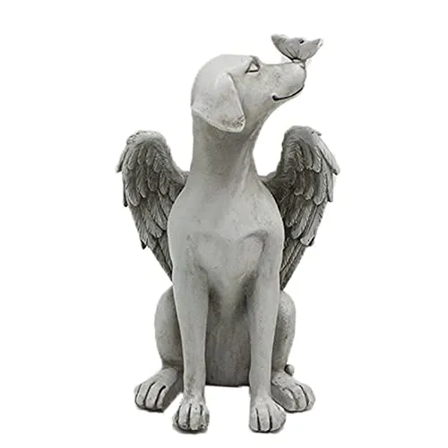 Dnoifne Engel Hund Gedenkstatue, Haustier Gedenksteine für Hunde, Engel Hund Gedenkgeschenke, Hund Passing Away Geschenke, Haustier Verlust Geschenk für Hund, Garten Harz Hund Ornament